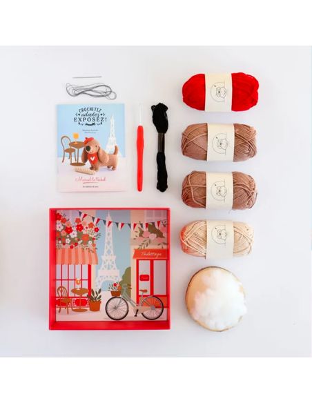 Coffret crochetez adoptez exposez - Marcel le teckel
