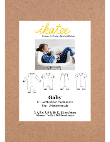 Gaby Unisex Pajama Jumpsuit Pattern - Ikatee