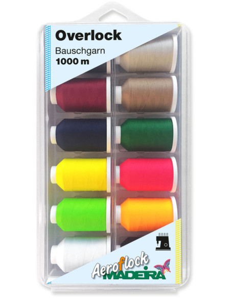 Box of 12 spools of Aeroflock 1000 m Madeira foam thread