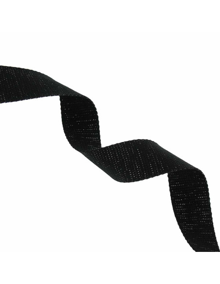 Sparkling cotton strap for bag - Black