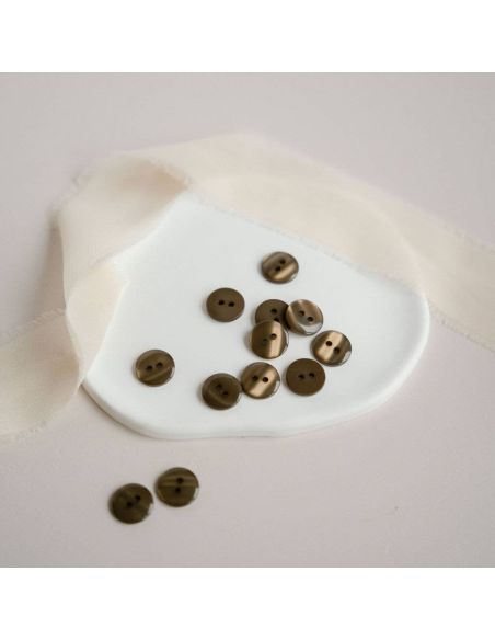 Bouton Shiny 2 trous - Kaki