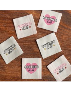 Lot de 7 étiquettes à coudre - Assortiment thème couture club