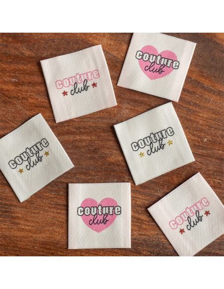 Lot de 7 étiquettes à coudre - Assortiment thème couture club