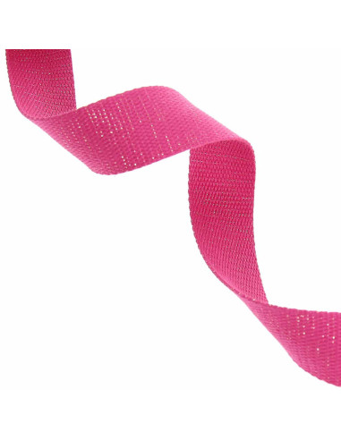 Sparkling cotton strap for bag - Fuchsia