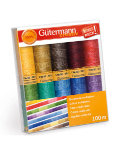 Set of 10 Gütermann cotton sewing threads - Multicolor
