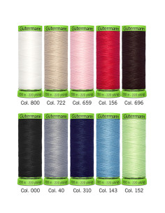 Set of 10 Gütermann polyester sewing threads - Extra fine 2