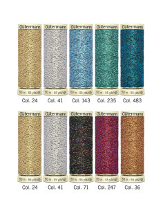 Set of 10 Gütermann sewing threads - Metallic effect thread 2