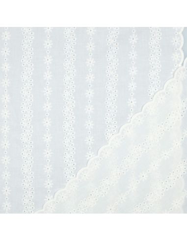 Tissu broderie anglaise Capucine - Blanc