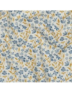 Tissu popeline de coton Romy - Bleu 2