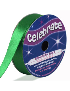 Dark green Celebrate satin ribbon - 13 mm x 6 meters