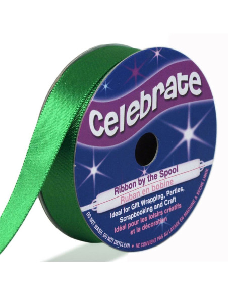 Dark green Celebrate satin ribbon - 13 mm x 6 meters