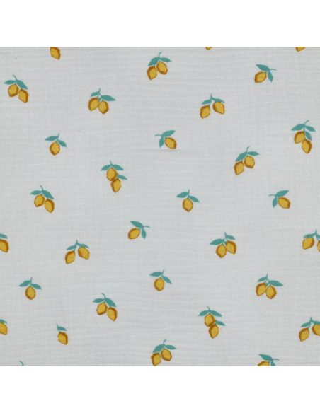 Tissu double gaze imprimé - Citrons