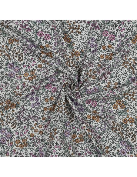 Tissu viscose - Fleurette blanc cassé