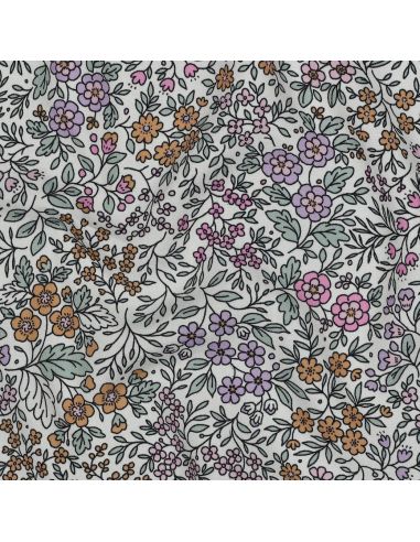 Tissu viscose - Fleurette blanc cassé