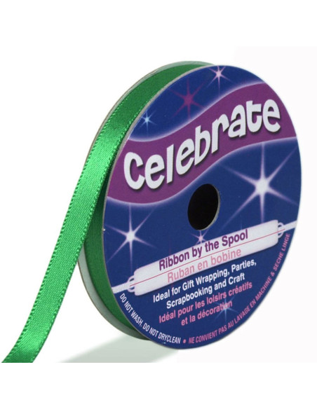 Dark green Celebrate satin ribbon - 6 mm x 6 meters