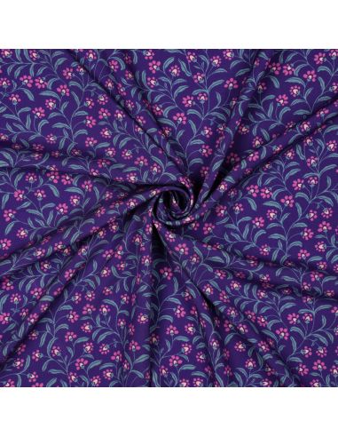 Tissu viscose - Ornements violet