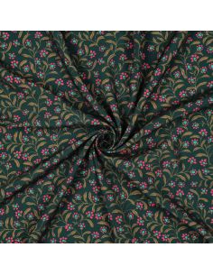 Tissu viscose - Ornements vert