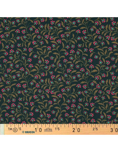 Tissu viscose - Ornements vert
