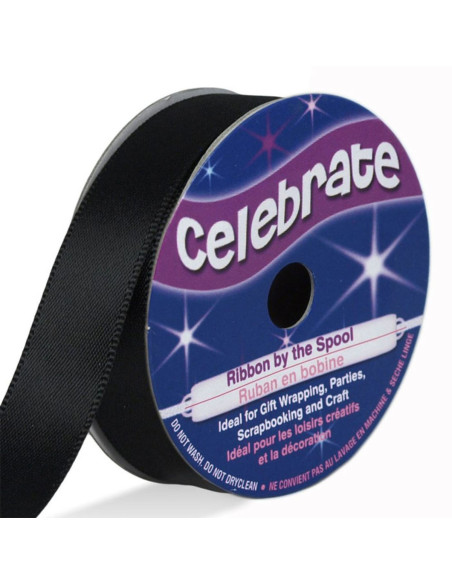Celebrate black satin ribbon - 13 mm x 6 meters