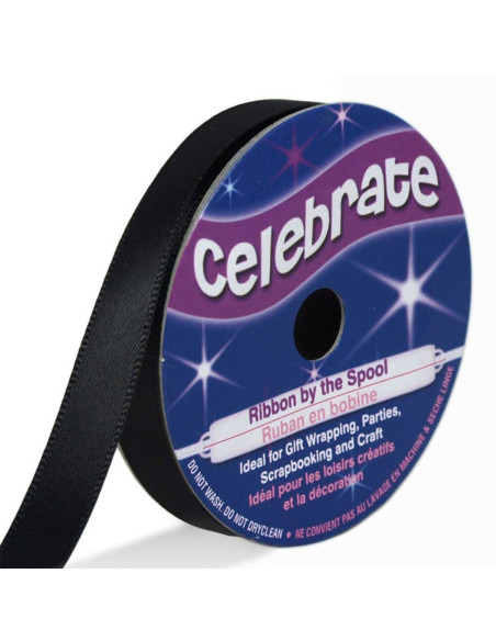 Celebrate black satin ribbon - 9 mm x 6 meters