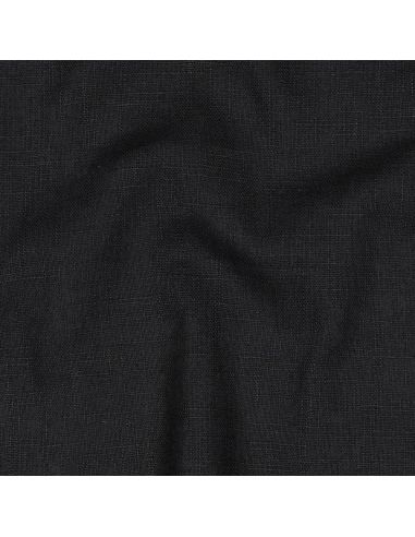 Tissu lin coton lavé - Noir