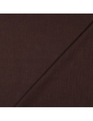Tissu lin coton lavé - Chocolat