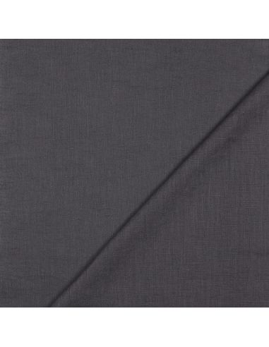 Tissu lin coton lavé - Gris anthracite
