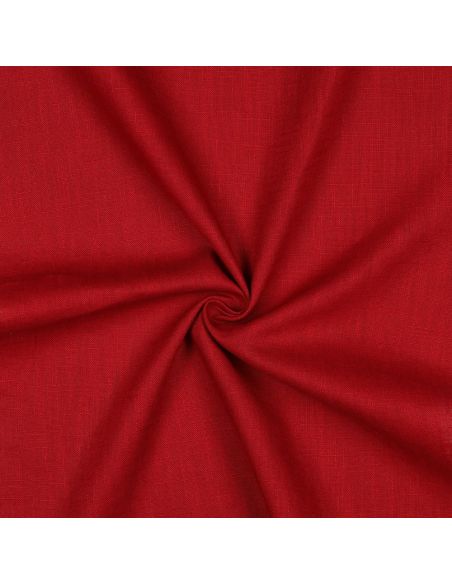 Tissu lin coton lavé - Rouge carmin