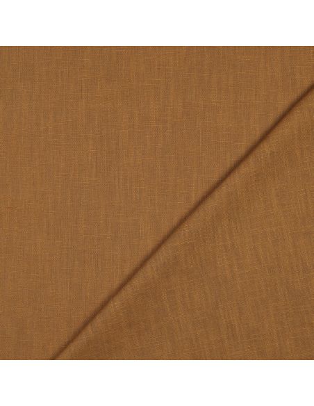 Tissu lin coton lavé - Caramel