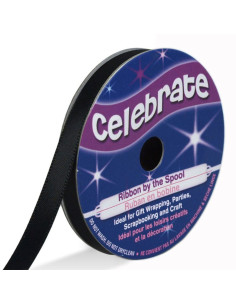 Celebrate black satin ribbon - 6 mm x 6 meters
