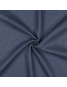 Tissu lin coton lavé - Bleu jeans