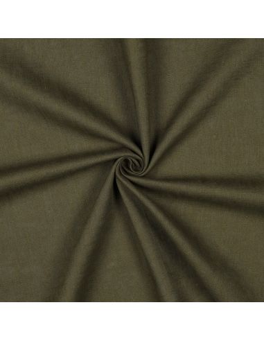 Tissu lin coton lavé - Kaki