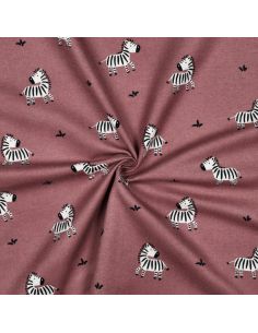 Tissu flanelle zèbres - Mauve