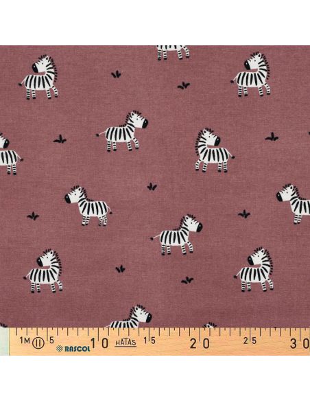 Tissu flanelle zèbres - Mauve