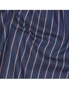 Tissu Denim léger à rayures fines - Bleu moyen 2