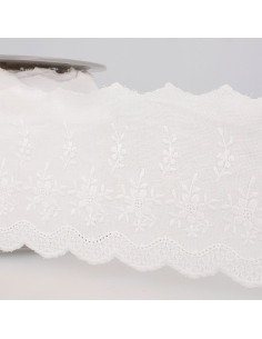 Clémence English Embroidery 85 mm - White