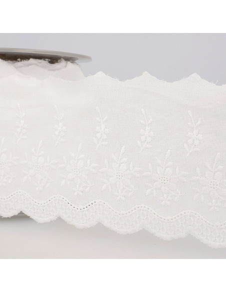Clémence English Embroidery 85 mm - White