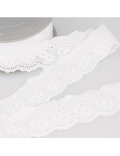 English embroidery Anaïs 45 mm - White