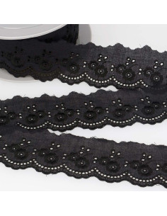 English embroidery Anaïs 45 mm - Black