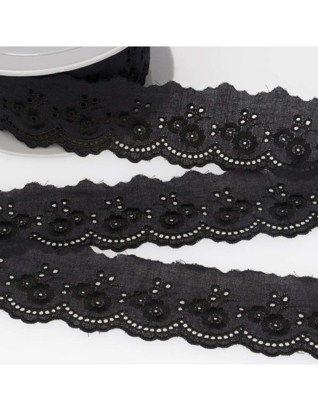 English embroidery Anaïs 45 mm - Black