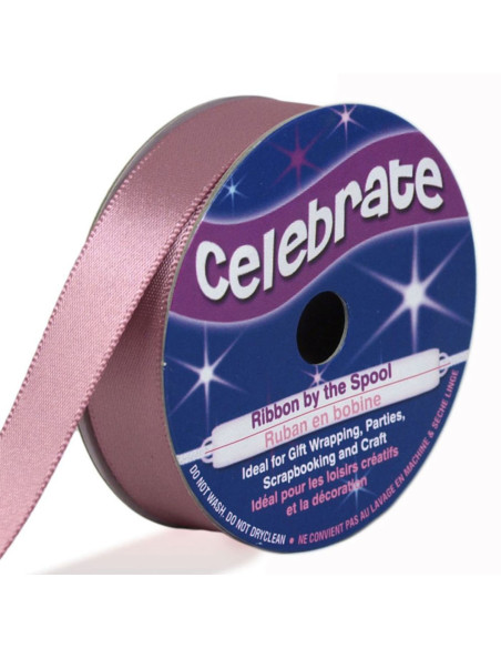 Celebrate old rose satin ribbon - 13 mm x 6 meters