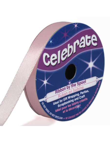 Celebrate pink satin ribbon - 9 mm x 6 meters