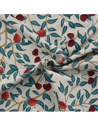 Toile de coton canvas - Cerises et fraises