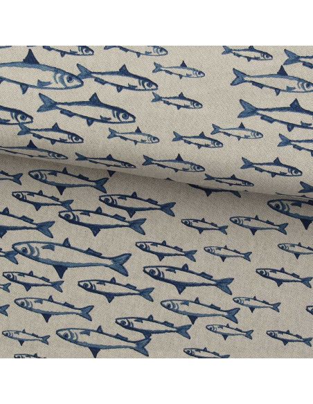 Toile de coton canvas - Banc de poissons