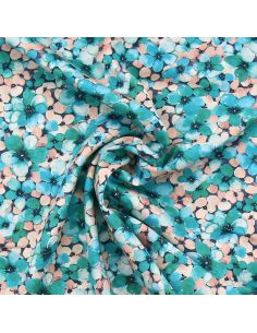 Tissu viscose Anémone - Bleu tiffany