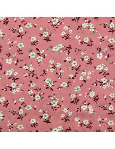 Tissu viscose Rosier sauvage - Bois de rose