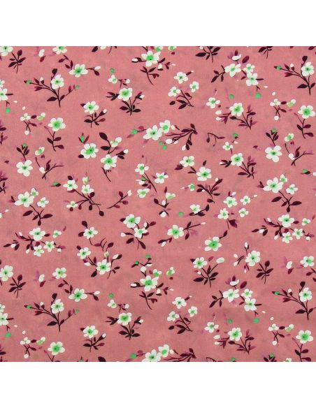 Tissu viscose Rosier sauvage - Bois de rose