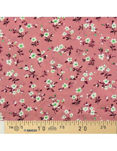 Tissu viscose Rosier sauvage - Bois de rose