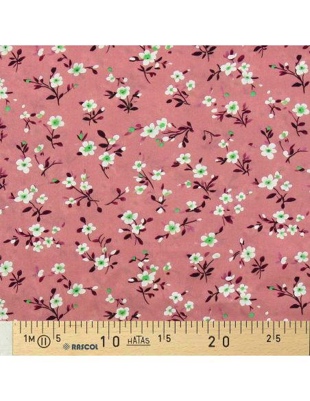 Tissu viscose Rosier sauvage - Bois de rose