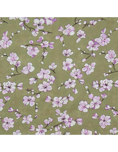 Tissu viscose Sakura - Vert olive